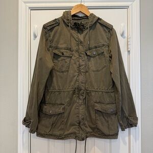 Blanc Noir Utility Jacket Women's M Hooded Military Field Gorpcore Grunge